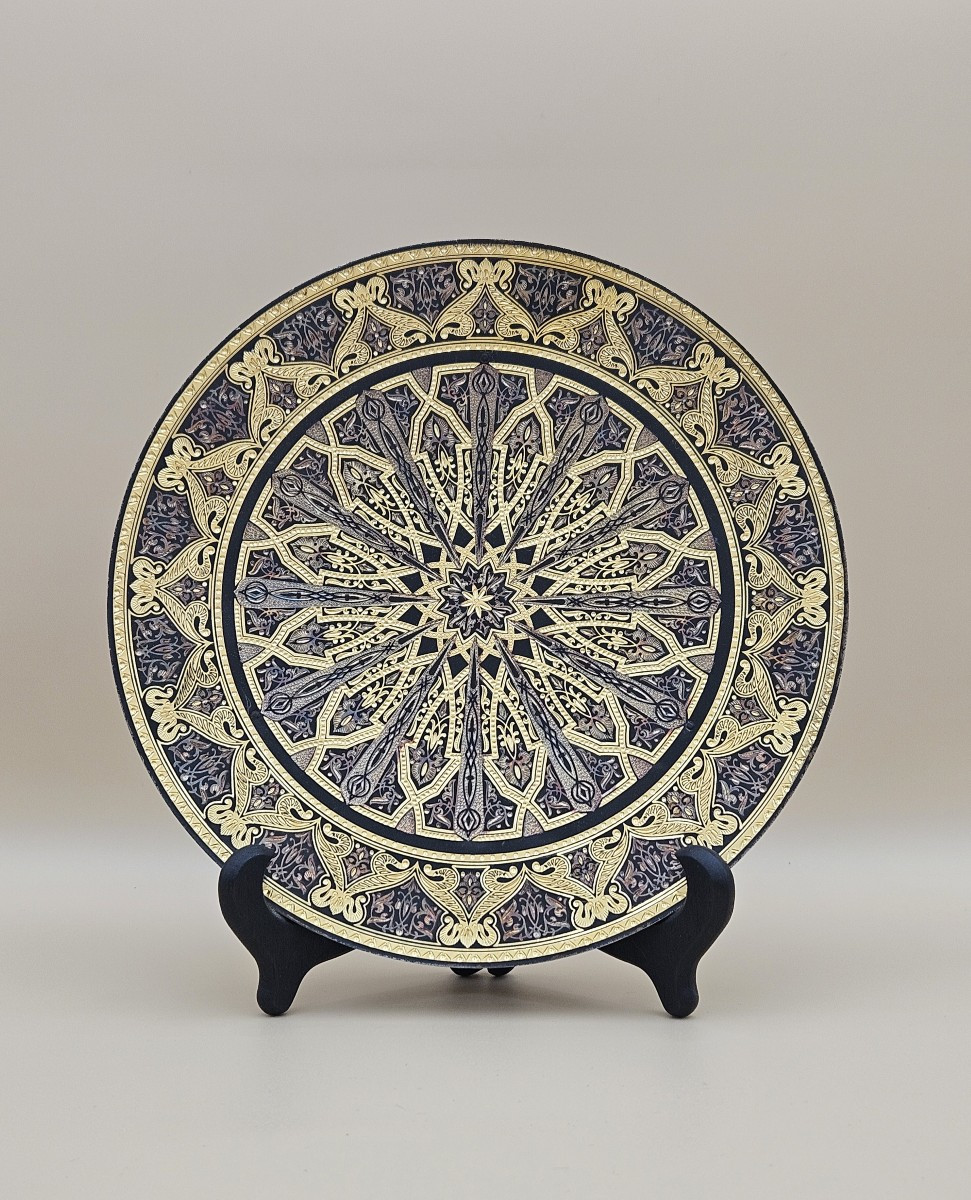 Assiette  Art décoratif espagnol - damasquiné Or 24 carats
