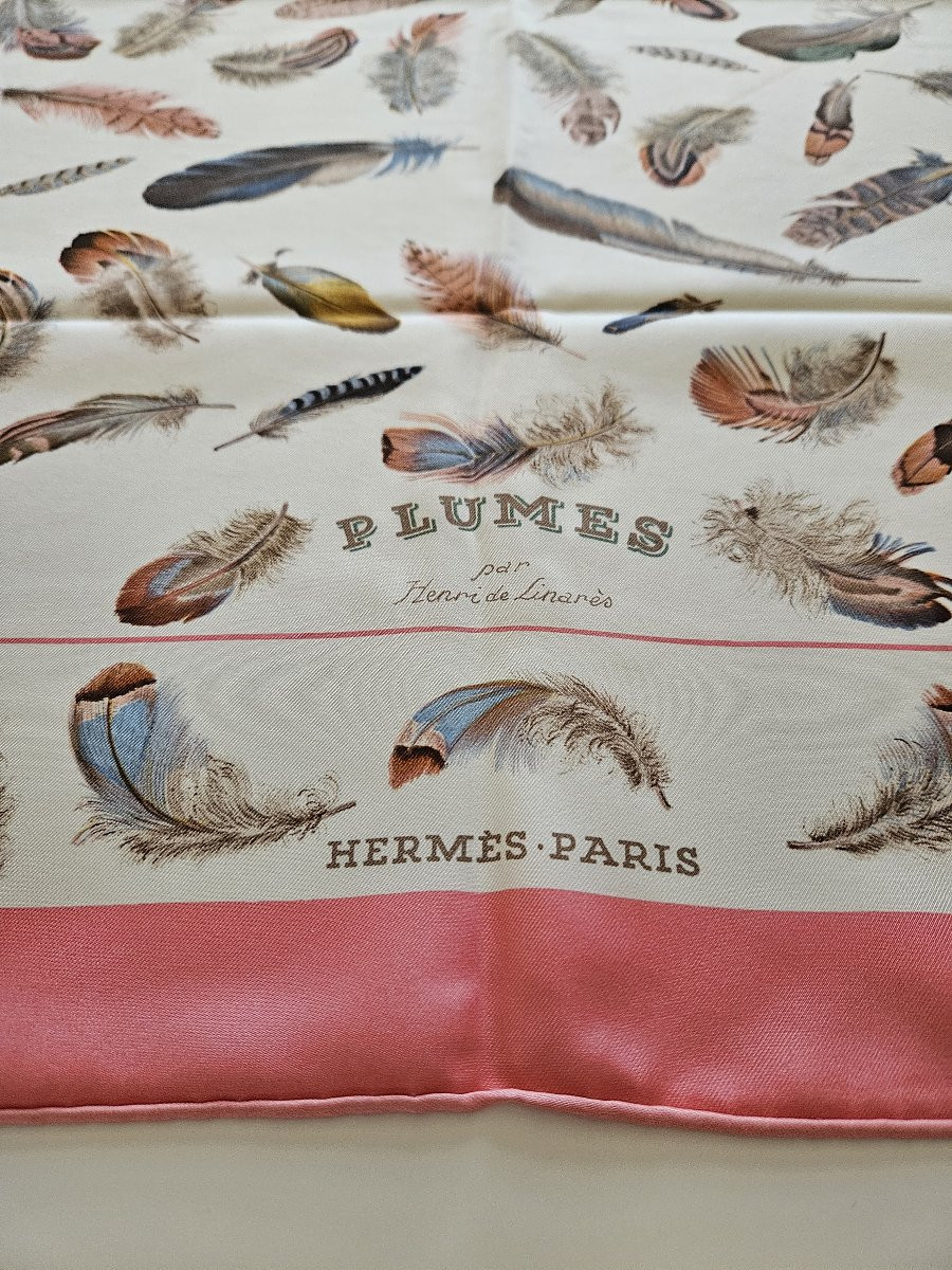 Hermès - carré 90 PLUMES - Henri de Linarès-photo-2