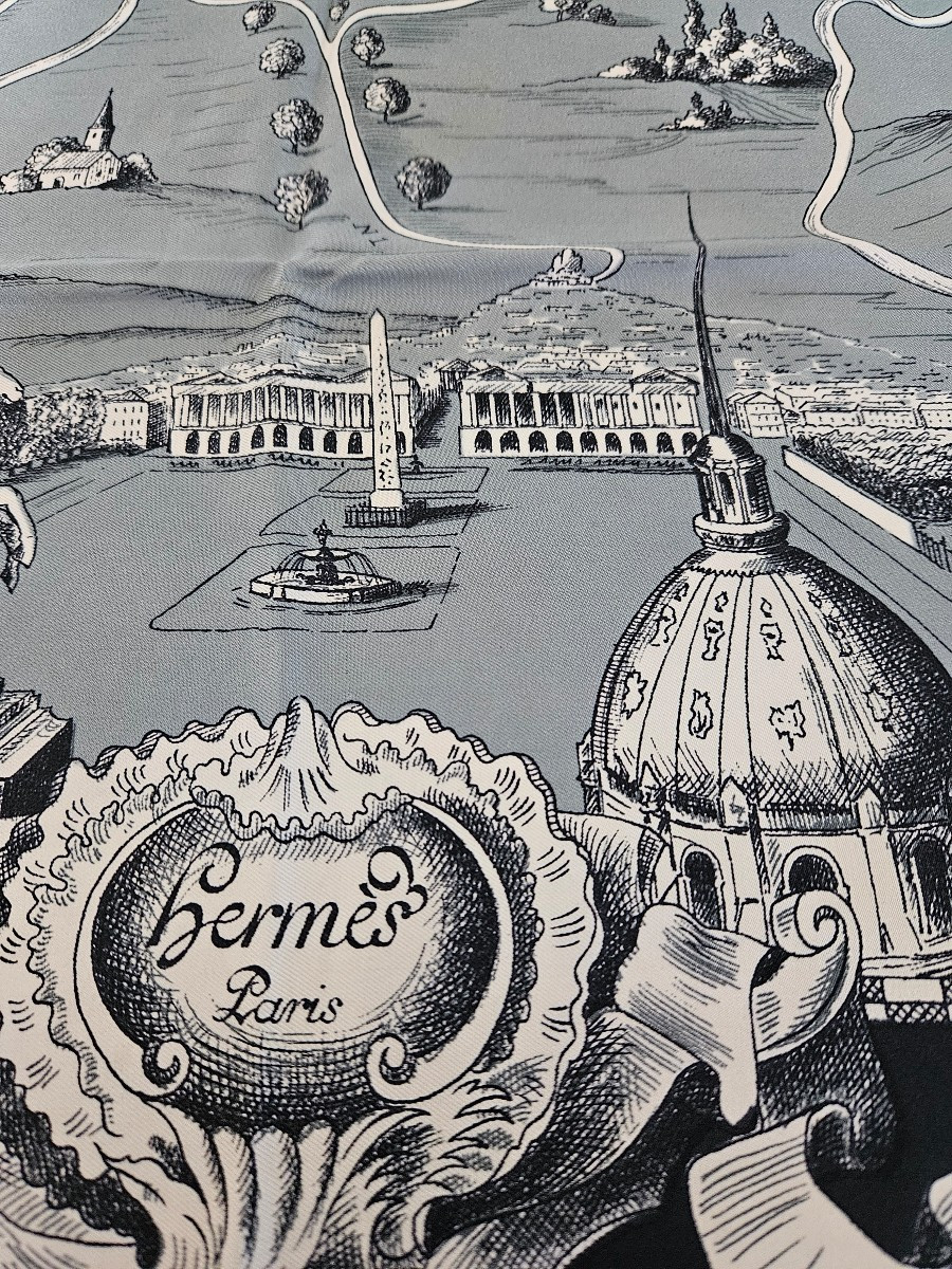 Hermès - Carré 90 FORETS EN L'ILE DE FRANCE - 1954-photo-4