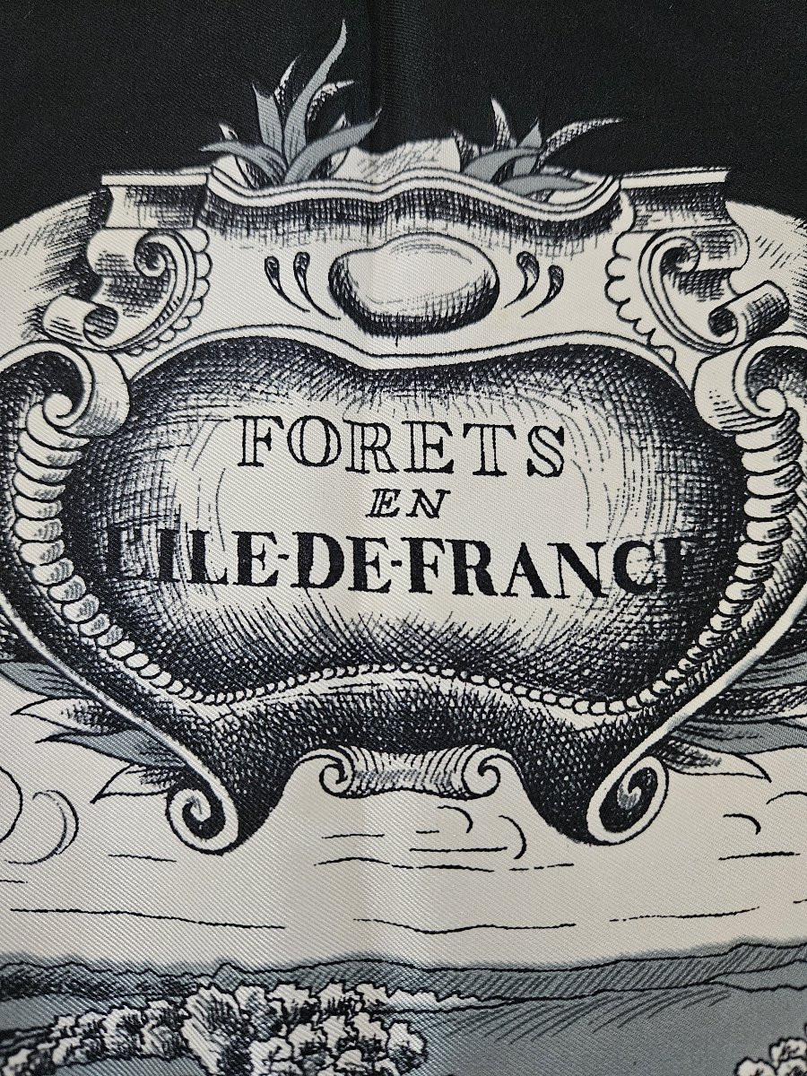 Hermès - Carré 90 FORETS EN L'ILE DE FRANCE - 1954-photo-3