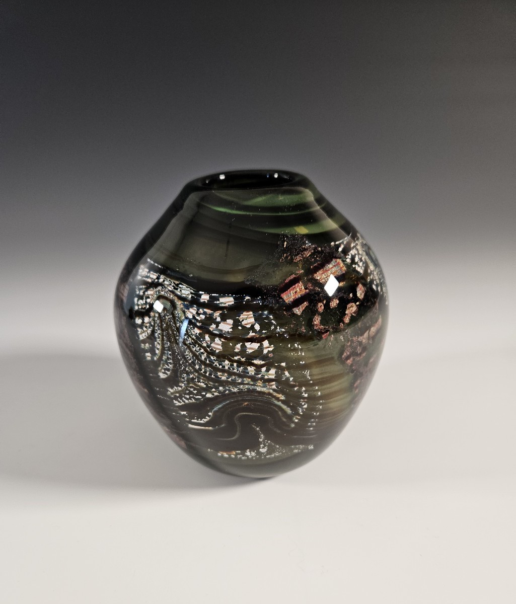 Blown Glass Vase Signed Claude Morin - Atelier Le Pontil Dieulefit - 1982