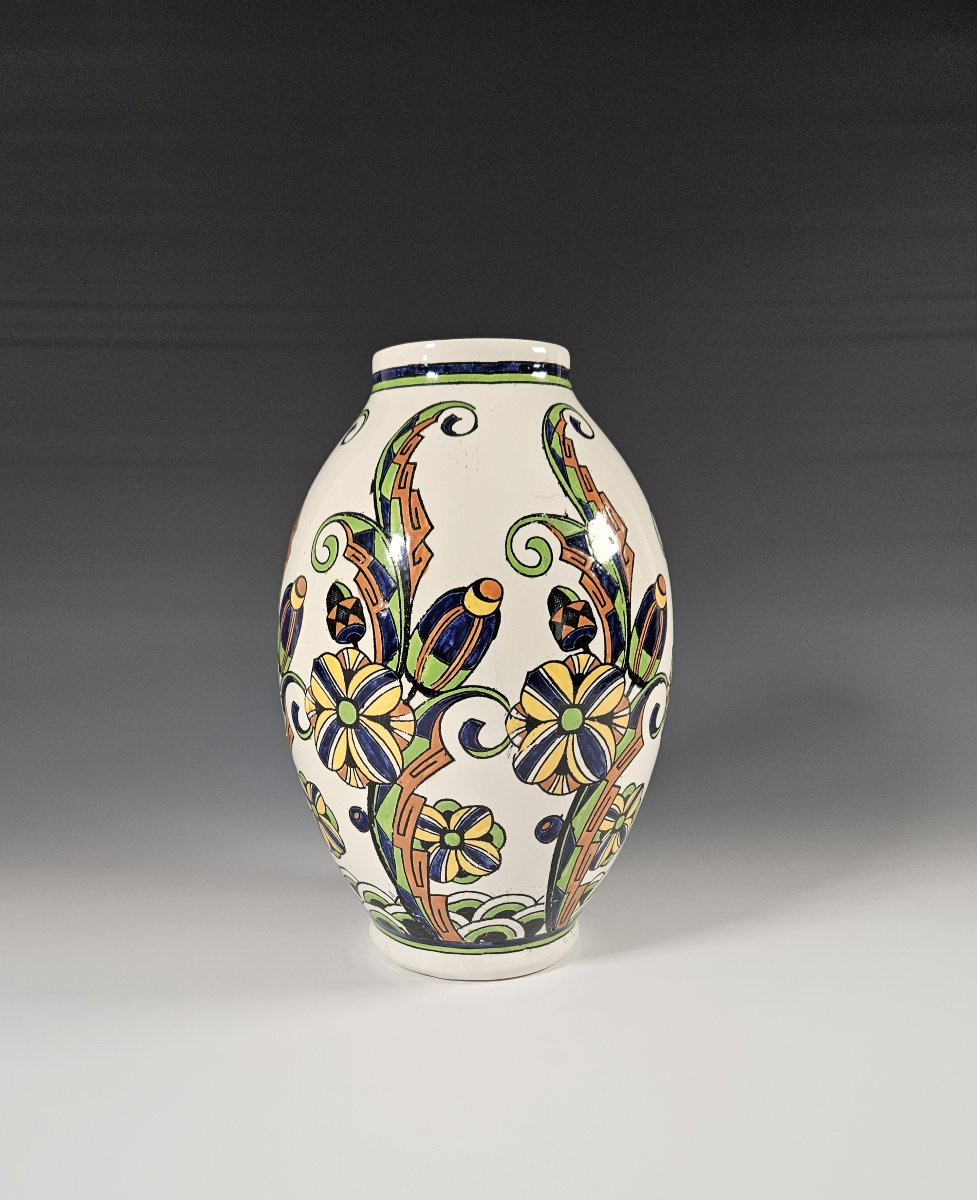 Boch Frères Keramis Vase – Attributed To Charles Catteau (circa 1925–1930)-photo-1