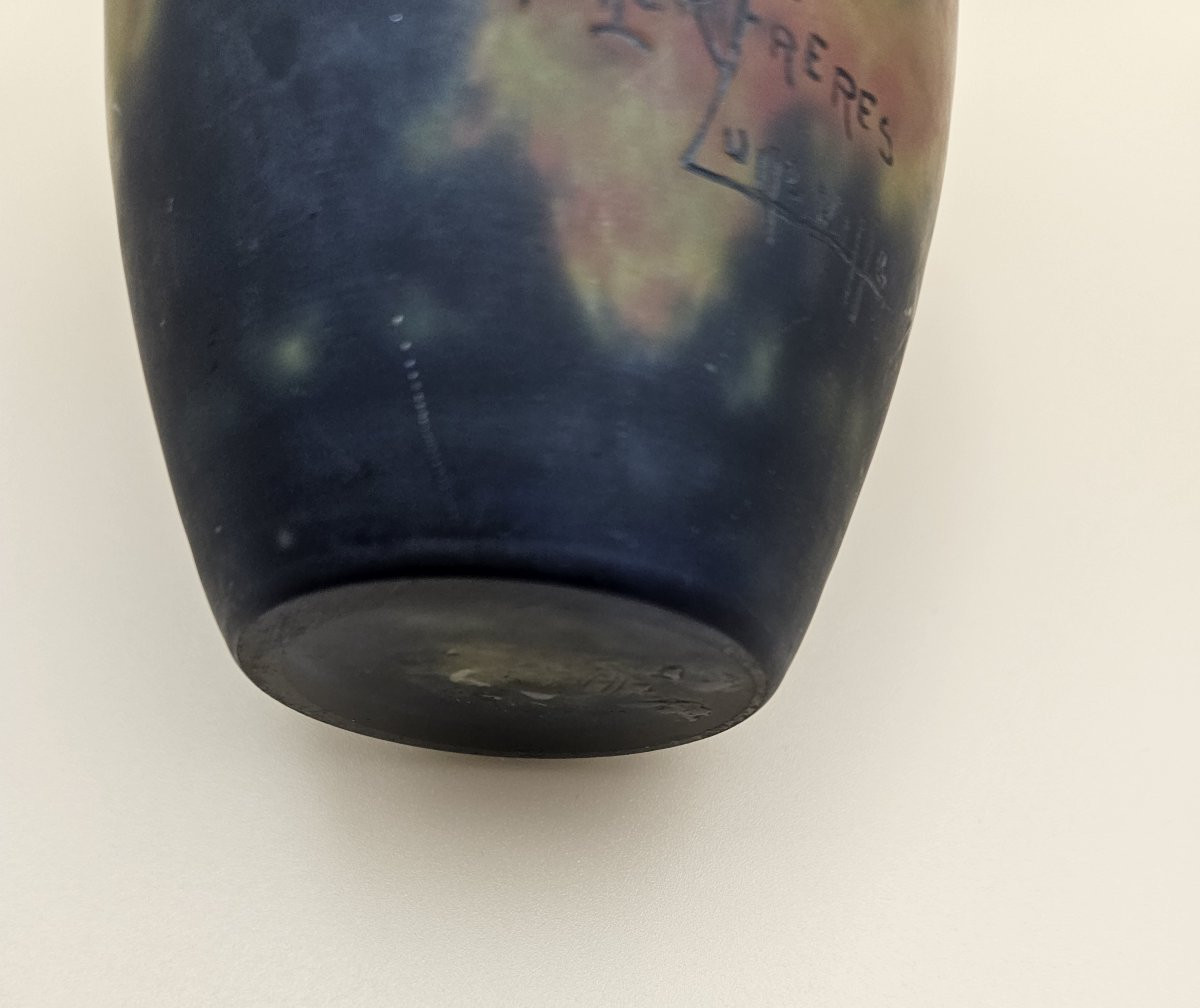 MULLER Frères Lunéville - Vase verre marmoréen - Art Déco-photo-2