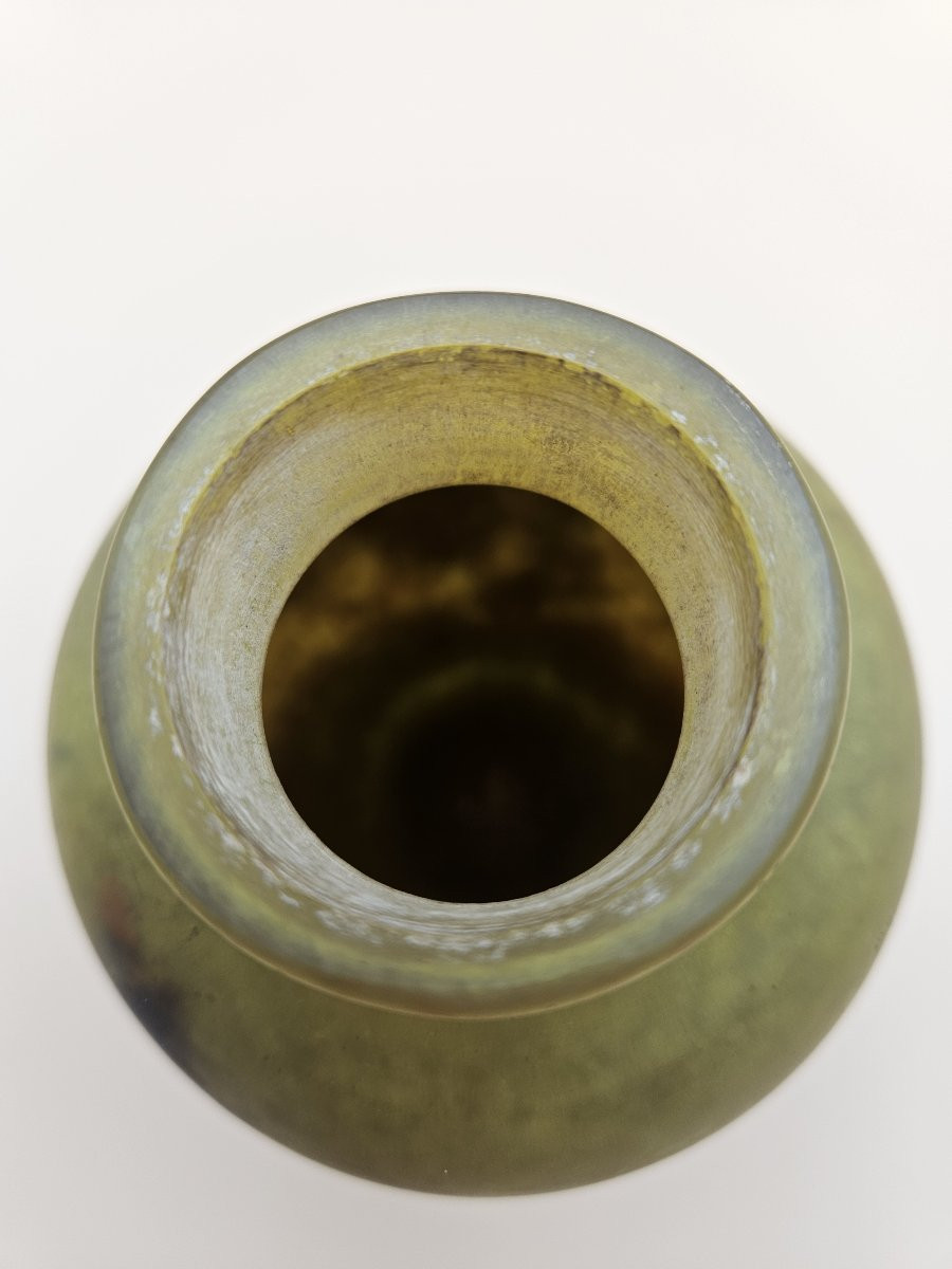 MULLER Frères Lunéville - Vase verre marmoréen - Art Déco-photo-4