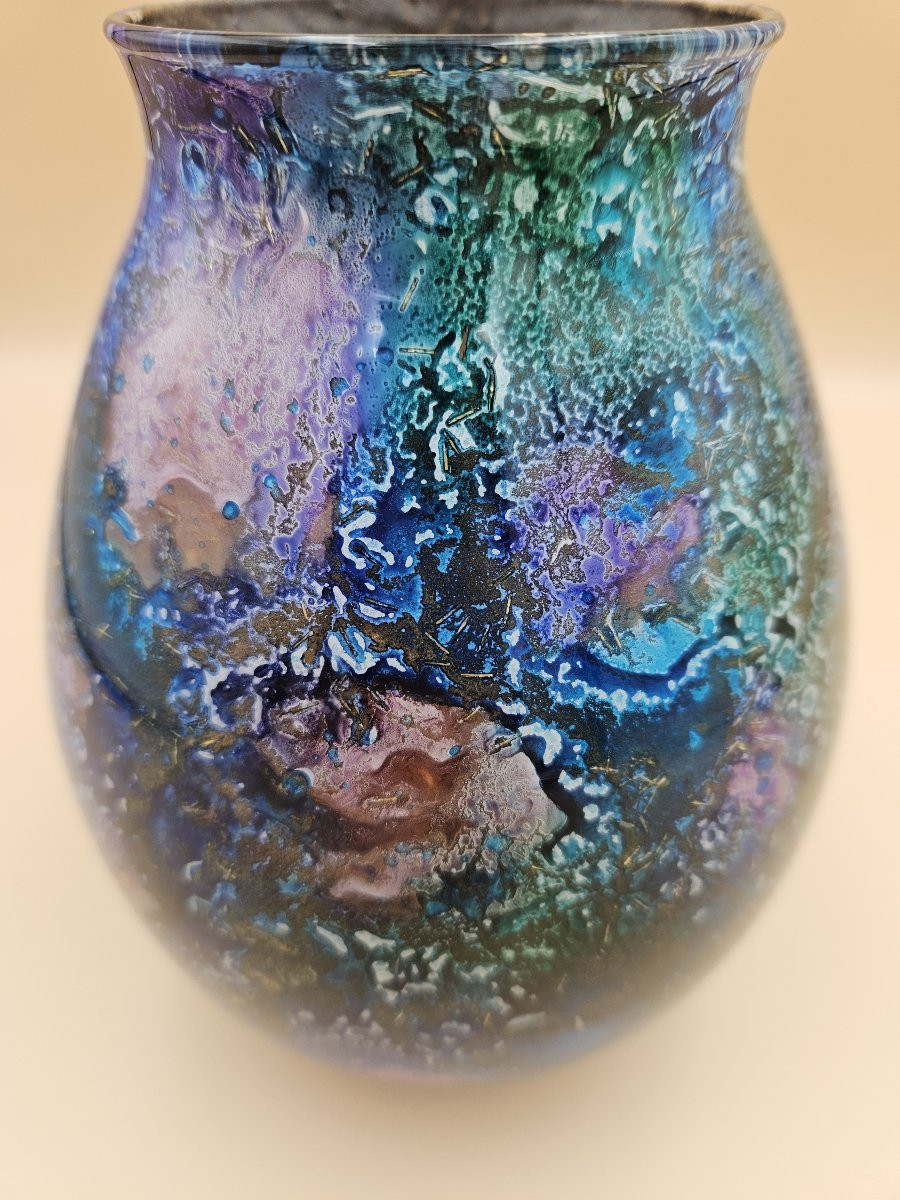 Vase attribué Laque Line - parfait état-photo-3