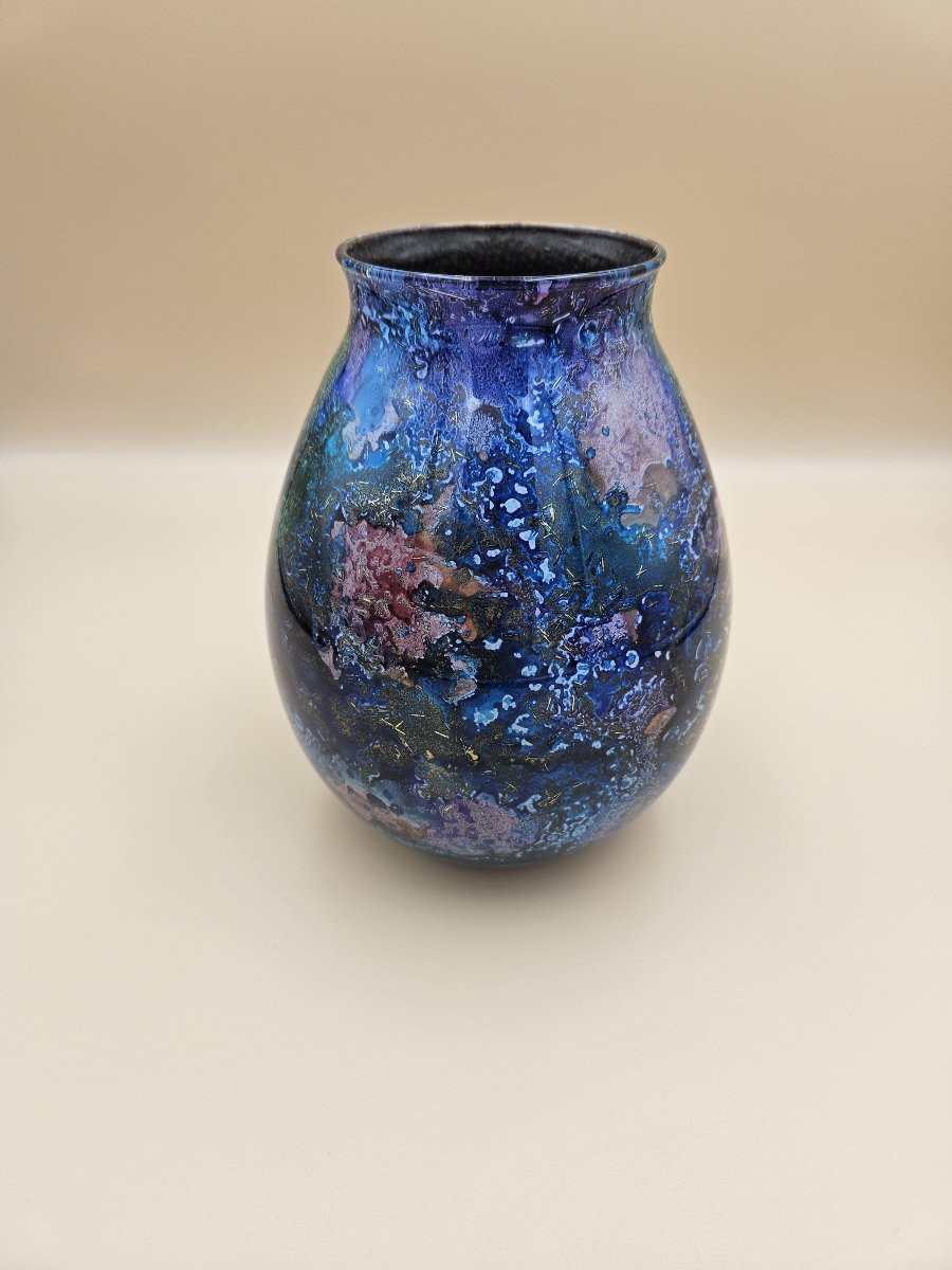 Vase attribué Laque Line - parfait état-photo-3