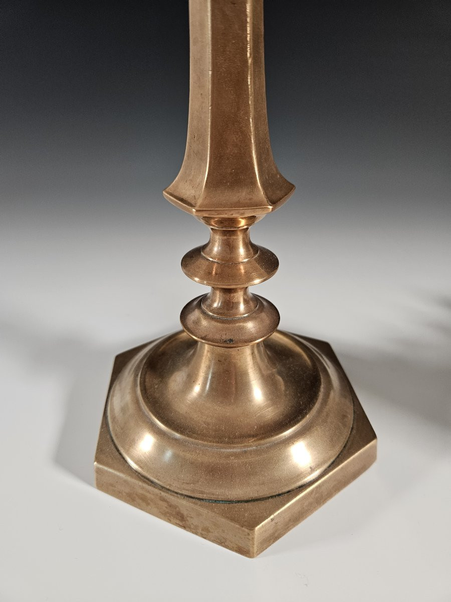 Paire de chandeliers / flambeaux en bronze – XIXᵉ-photo-6
