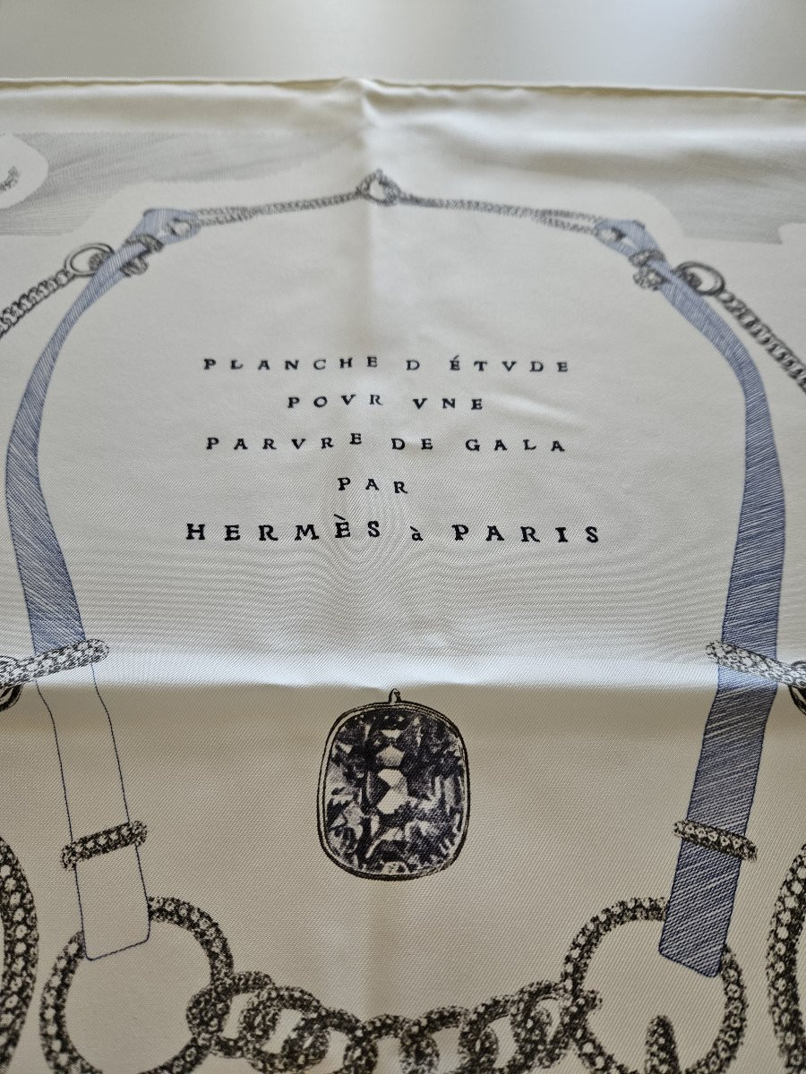Hermès Silk Scarf Carre - Planche d'Etude Pour Une Parure De Gala-photo-4