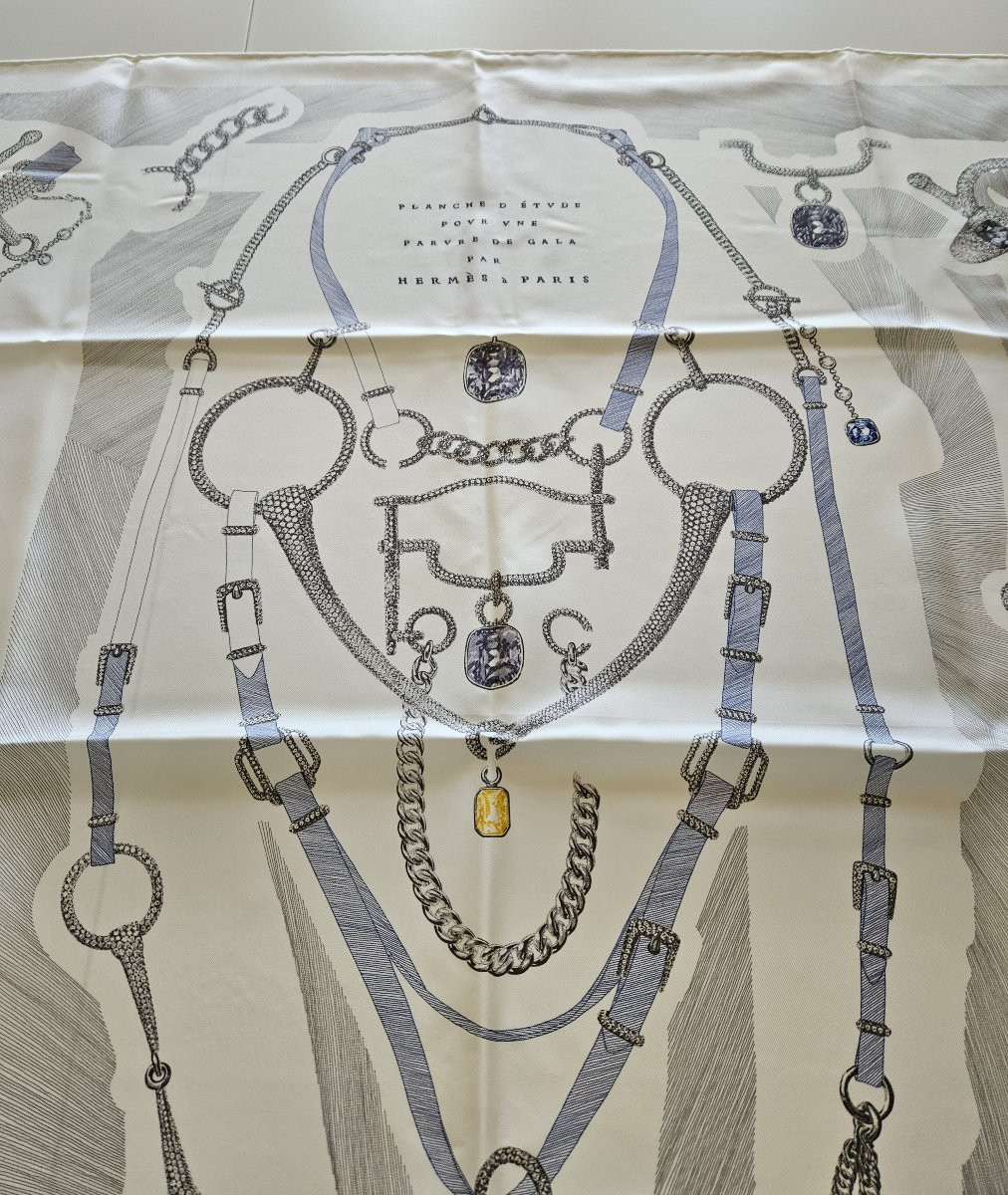 Hermès Silk Scarf Carre - Planche d'Etude Pour Une Parure De Gala-photo-3