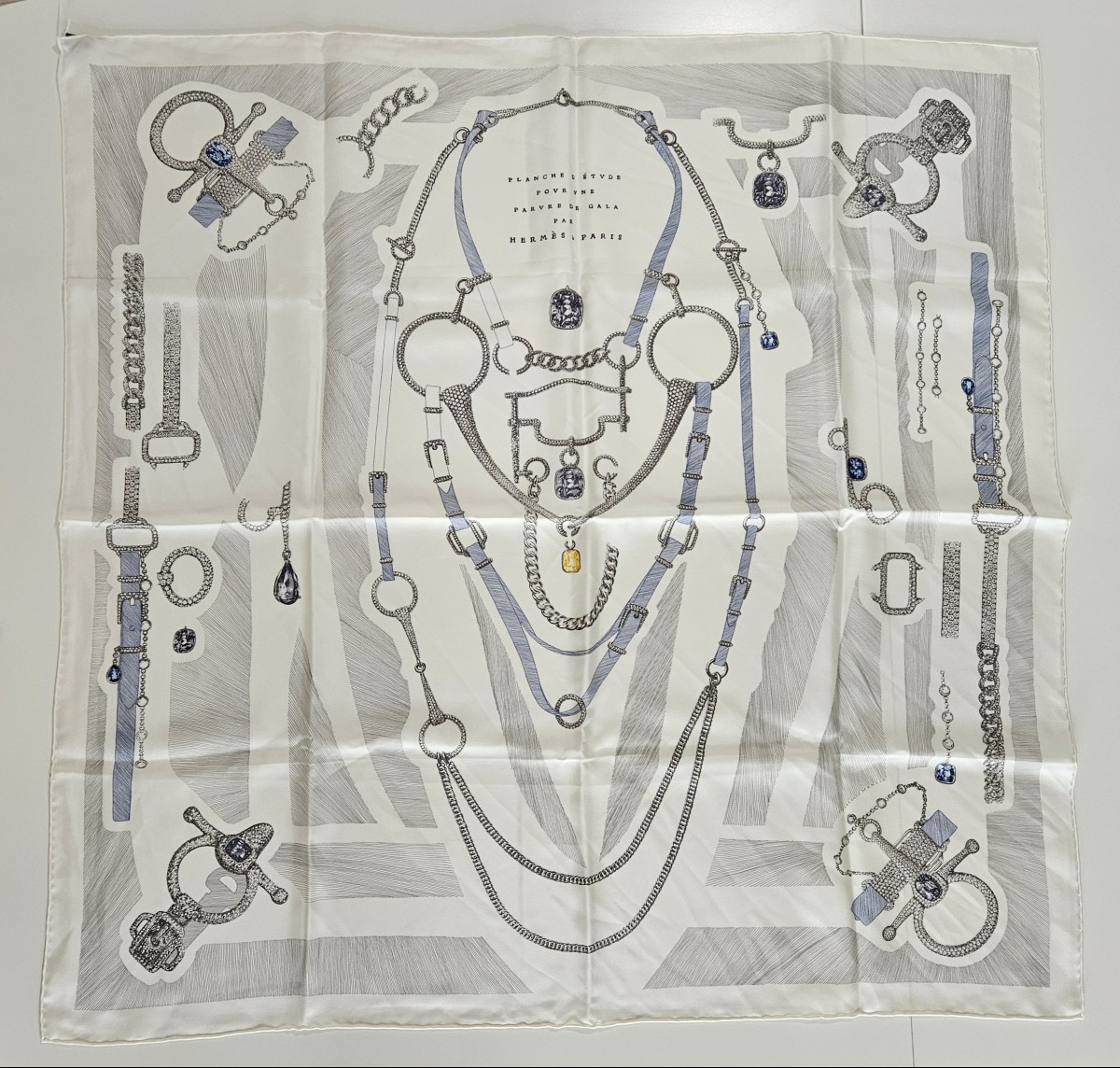 Hermès Silk Scarf Carre - Planche d'Etude Pour Une Parure De Gala