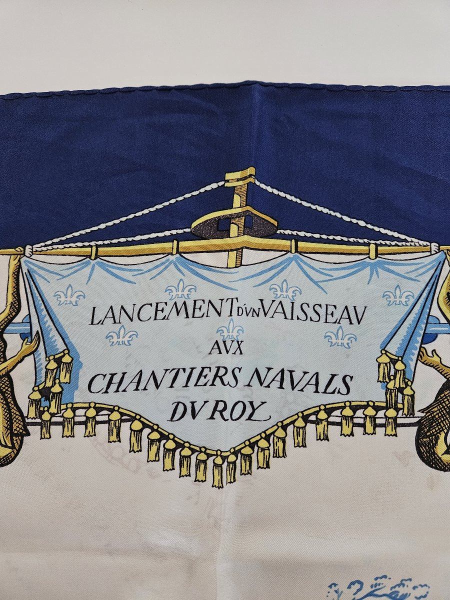 Hermès Square Scarf - Lancement d'Un Vaisseau Aux Chantiers Navals Du Roy - 1964-photo-2