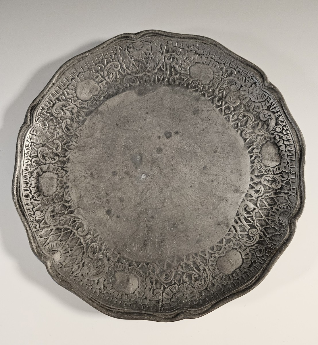 Pewter Plate - 18th Century - Marked With A Crowned Rose