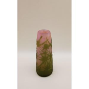 GALLE vase aux chardons, dégagés à l'acide - Art Nouveau (1904-1906) 