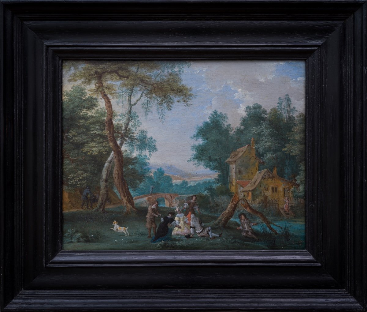 Attributed To Pieter Gysels - Wooded Landscape With An Elegant Company