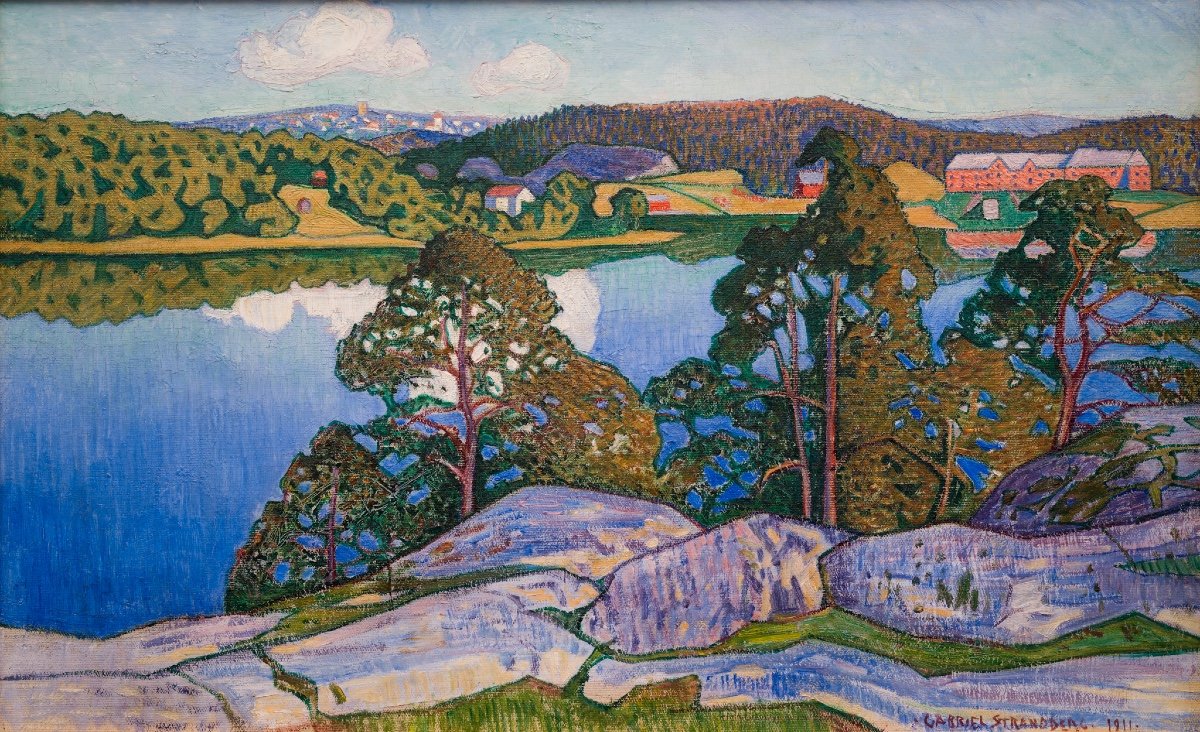 Gabriel Strandberg (1885-1966)  - Landscape From The West Of Norrland, 1911-photo-2