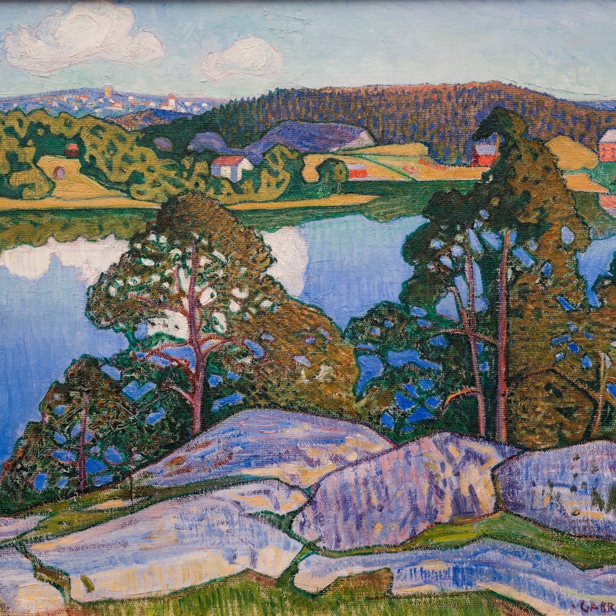 Gabriel Strandberg (1885-1966)  - Landscape From The West Of Norrland, 1911-photo-3