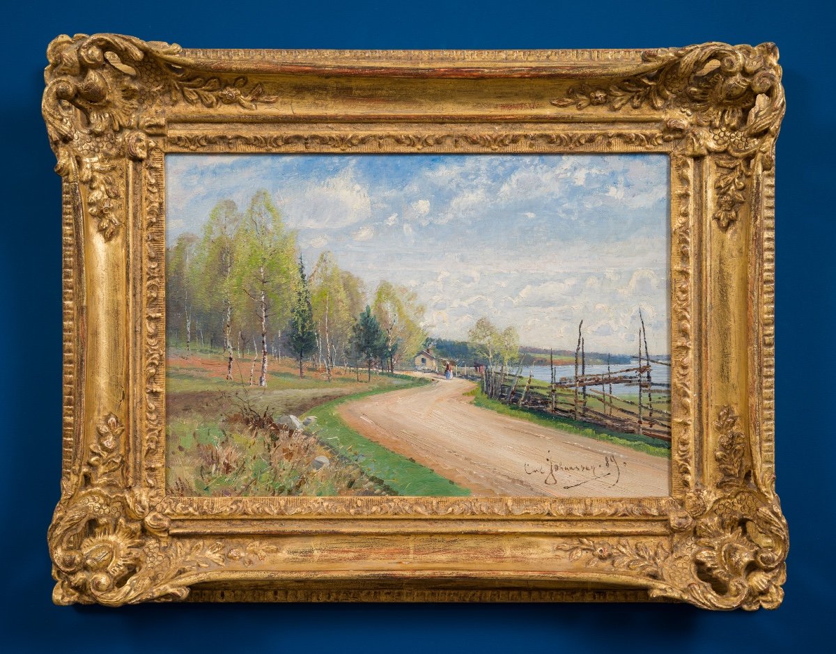 Carl Johansson (1863-1944) - Summer Landscape With Road, 1889