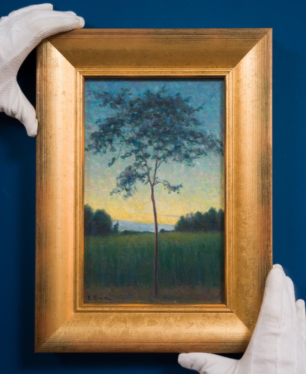 Elias Erdtman (1862-1945) - Sunset Over The Field-photo-4
