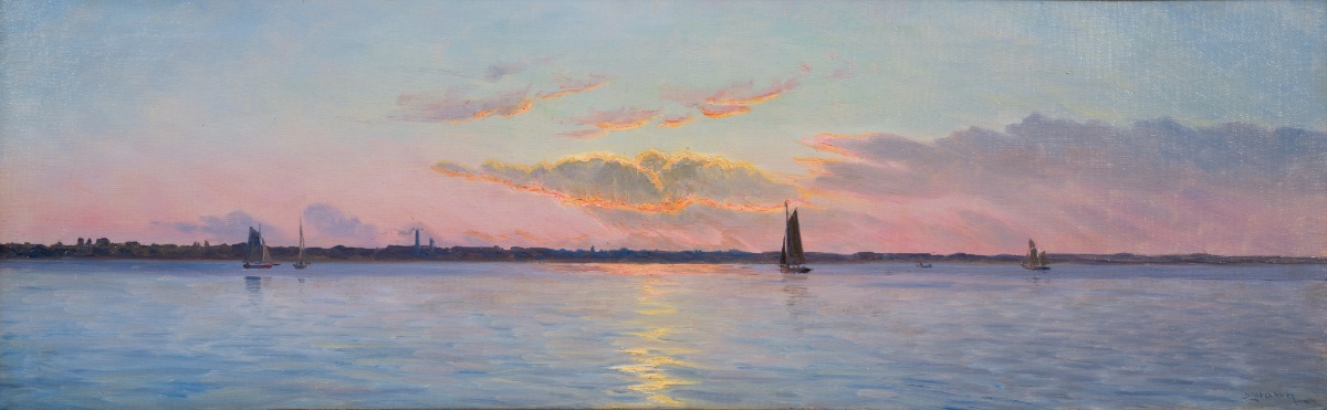 Albert Edward Wang - Coucher de soleil au large de la côte de Hellerup-photo-4