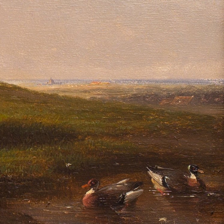 Mouton Se Reposant Dans Une Prairie Par François (frans) Van Severdonck, 1861-photo-4