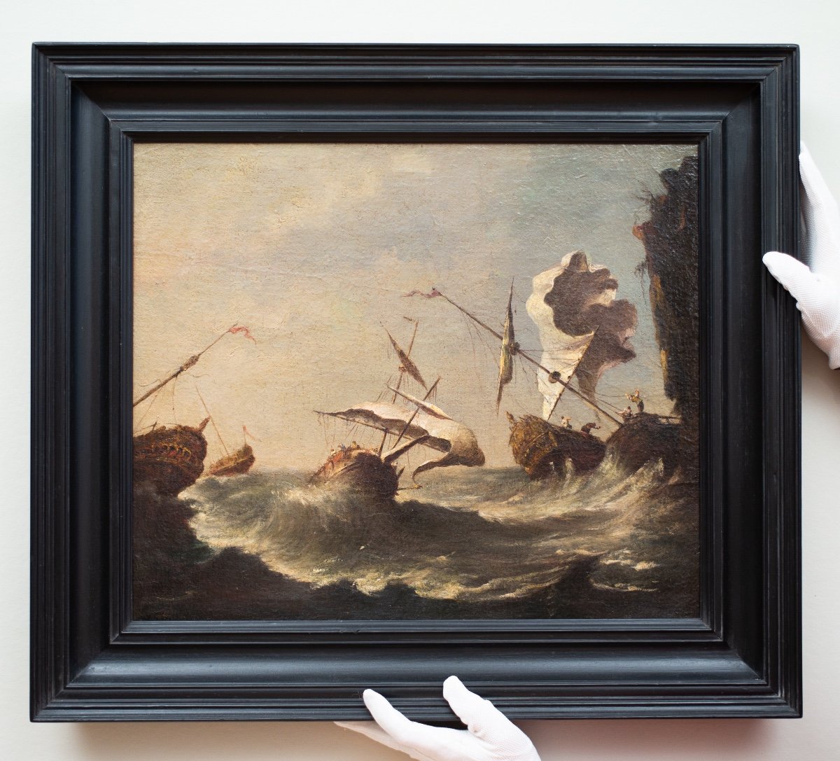 Expédition dans les eaux orageuses, attribuée à l'artiste italien Francesco Guardi-photo-2