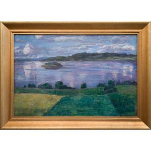 Alfred Ekstam (1878-1935)  - Vue Sur Le Lac Mangen, Vers 1925