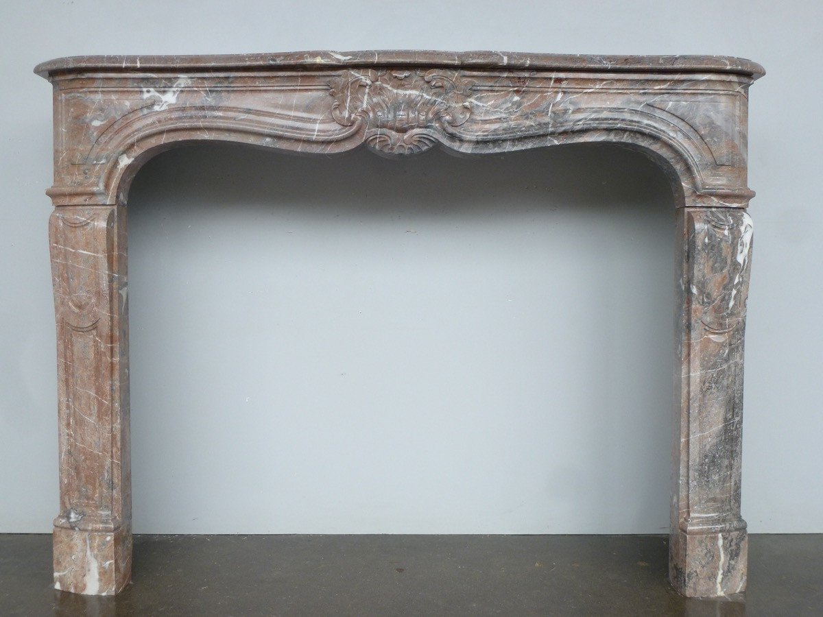 Louis XV Style Belgian Brown Marble Fireplace