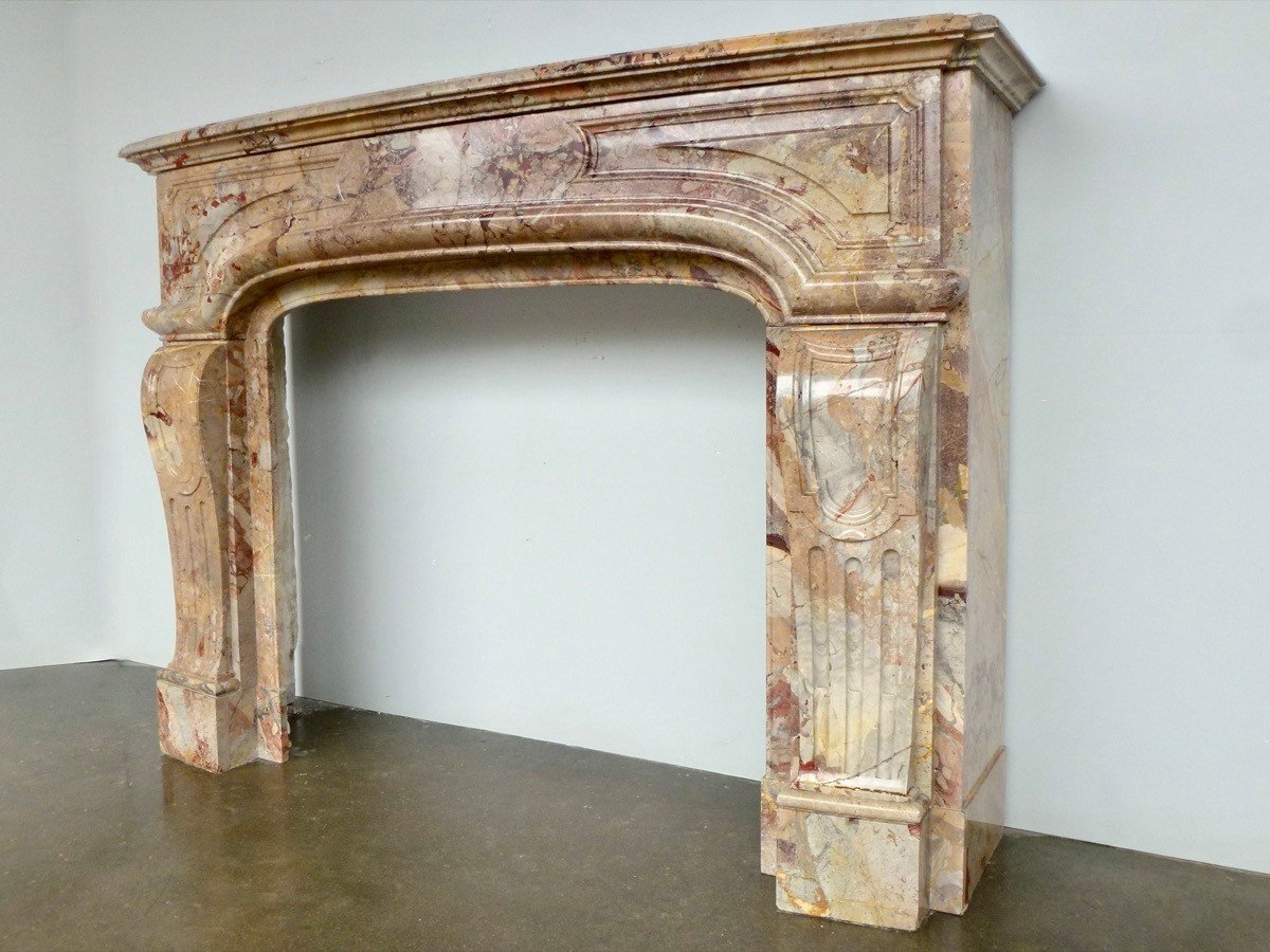 Important Sarrancolin Ilhet Marble Fireplace-photo-3