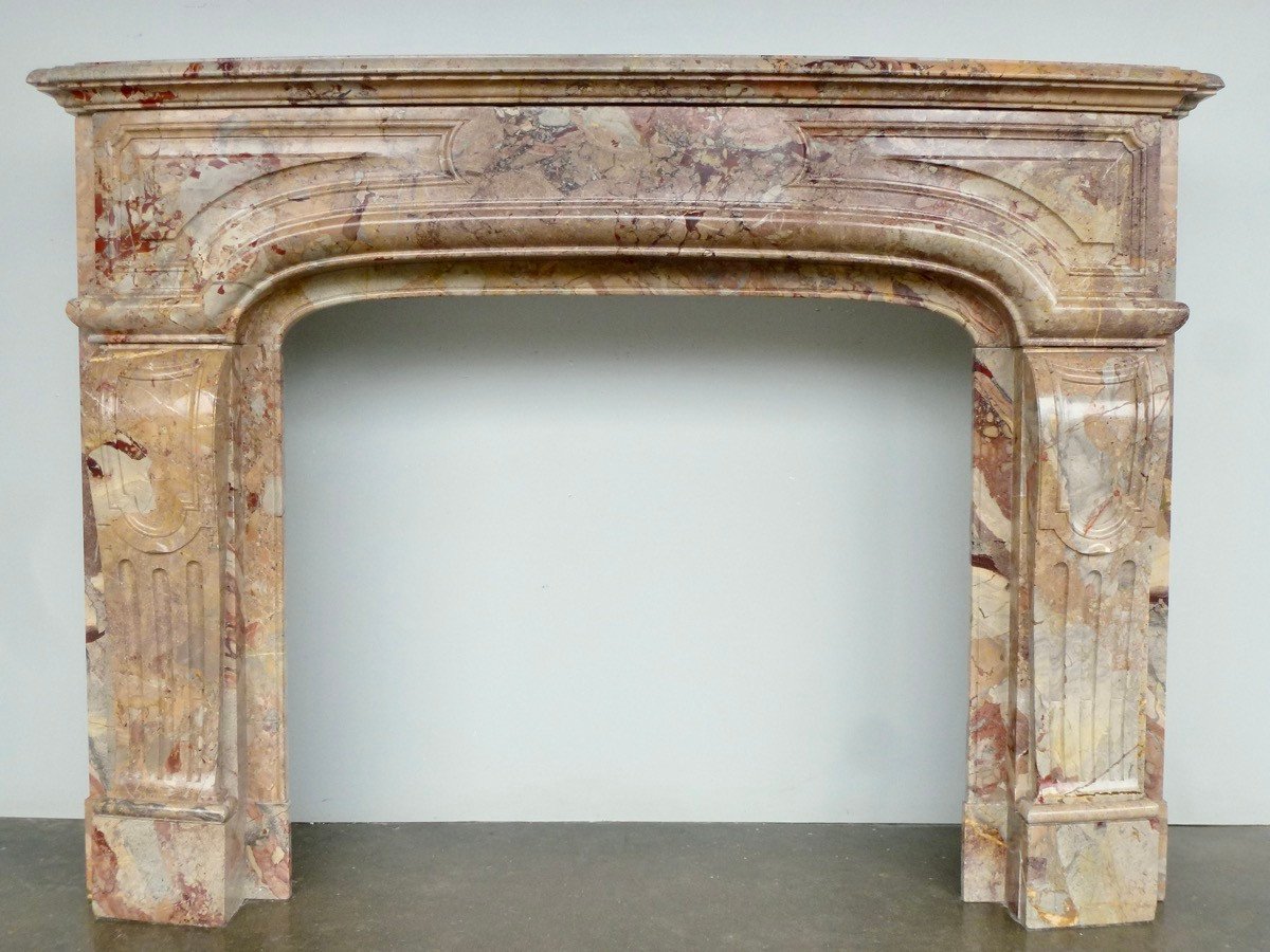 Important Sarrancolin Ilhet Marble Fireplace