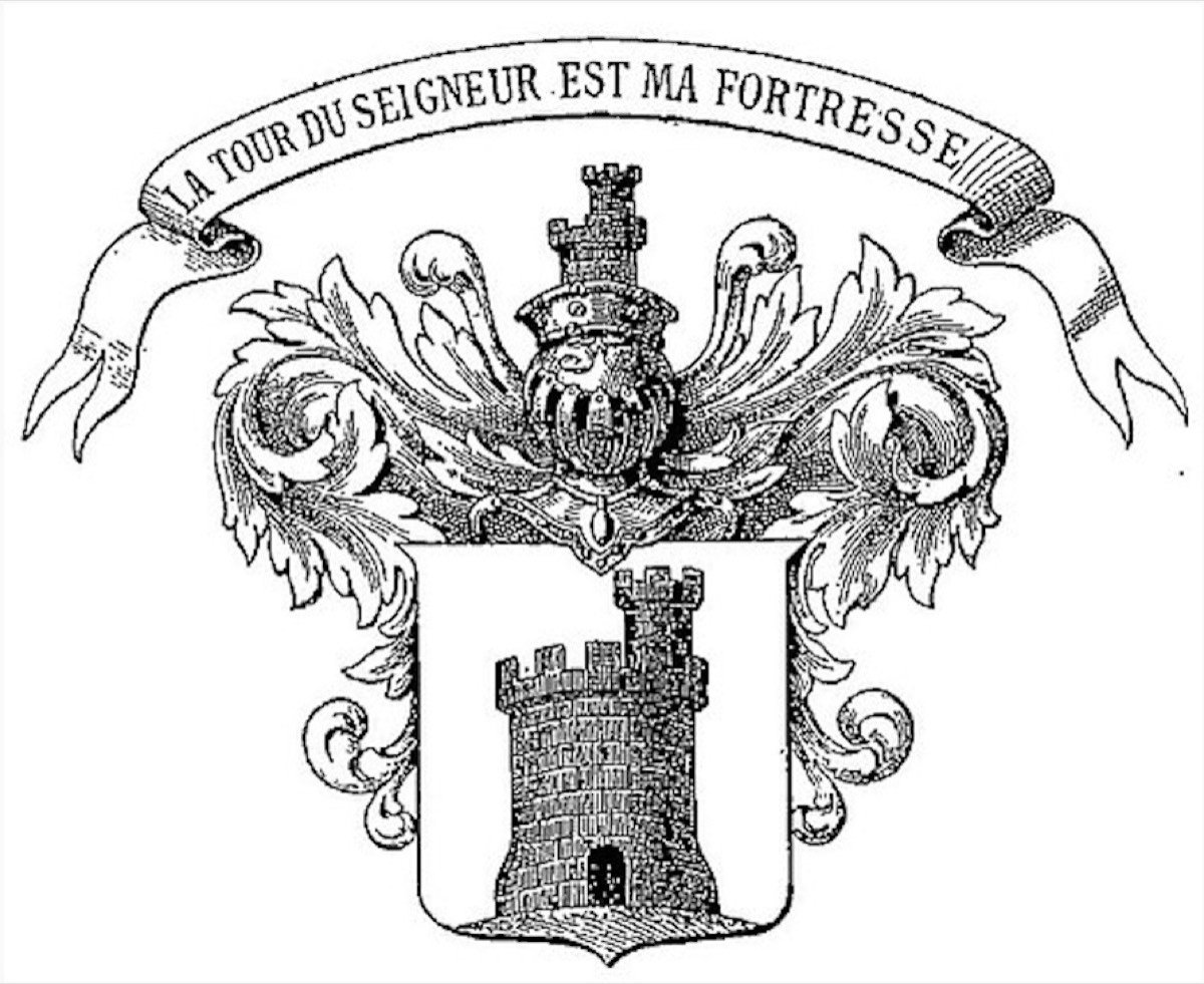 Plaque de cheminée aux armes d’alliance de F. des Salles et de C.-L. de Ficquelmont (86x84 cm)-photo-5
