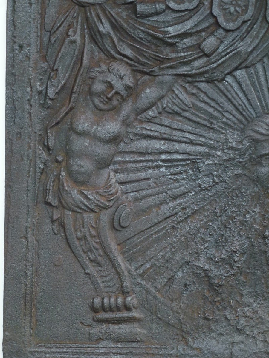 Plaque de cheminée au Roi Soleil rayonnant  (99x98 cm)-photo-4