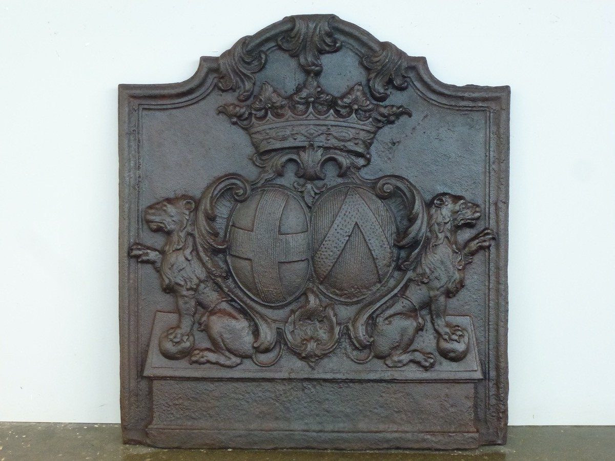 Fireback With The Arms Of Claude De Saint-georges And Françoise-éléonore De Montchanin