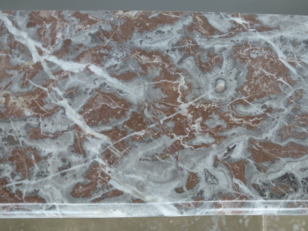 Important Fireplace In Royal Red Marble From Belgium, Louis XV Period-photo-5