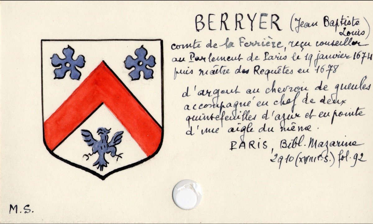 Plaque de cheminée de Jacques du Barquet et de Marie Berryer (78x65 cm)-photo-1