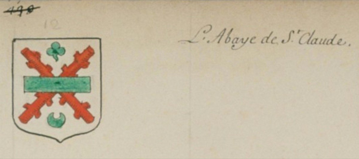 Plaque de cheminée aux armes de l’Abbaye d’Acey et de Pierre Ernest-François de Mercy (86x95 cm-photo-1