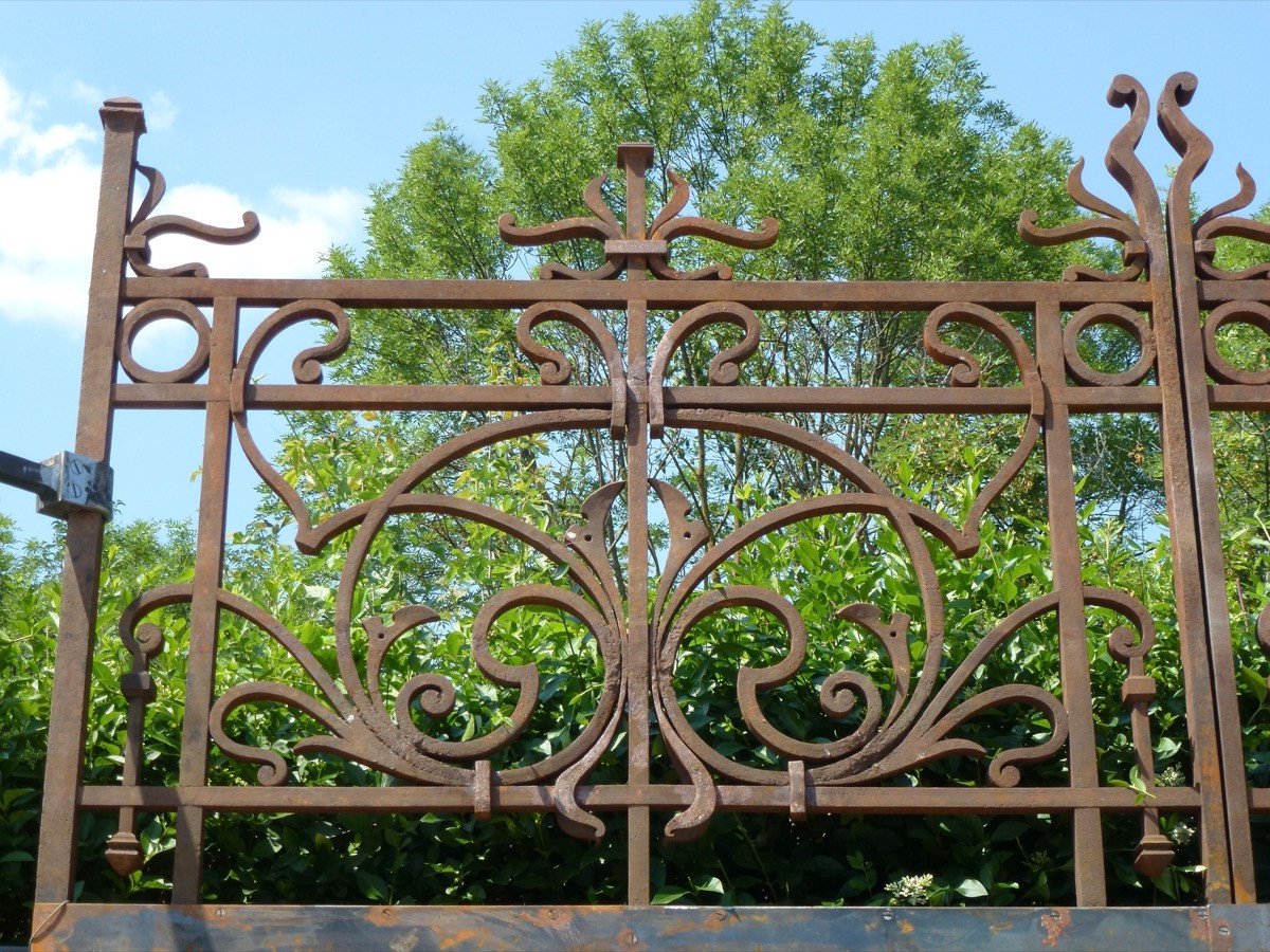 Importante portail et portillon d'époque 1900 de style Art Nouveau-photo-2