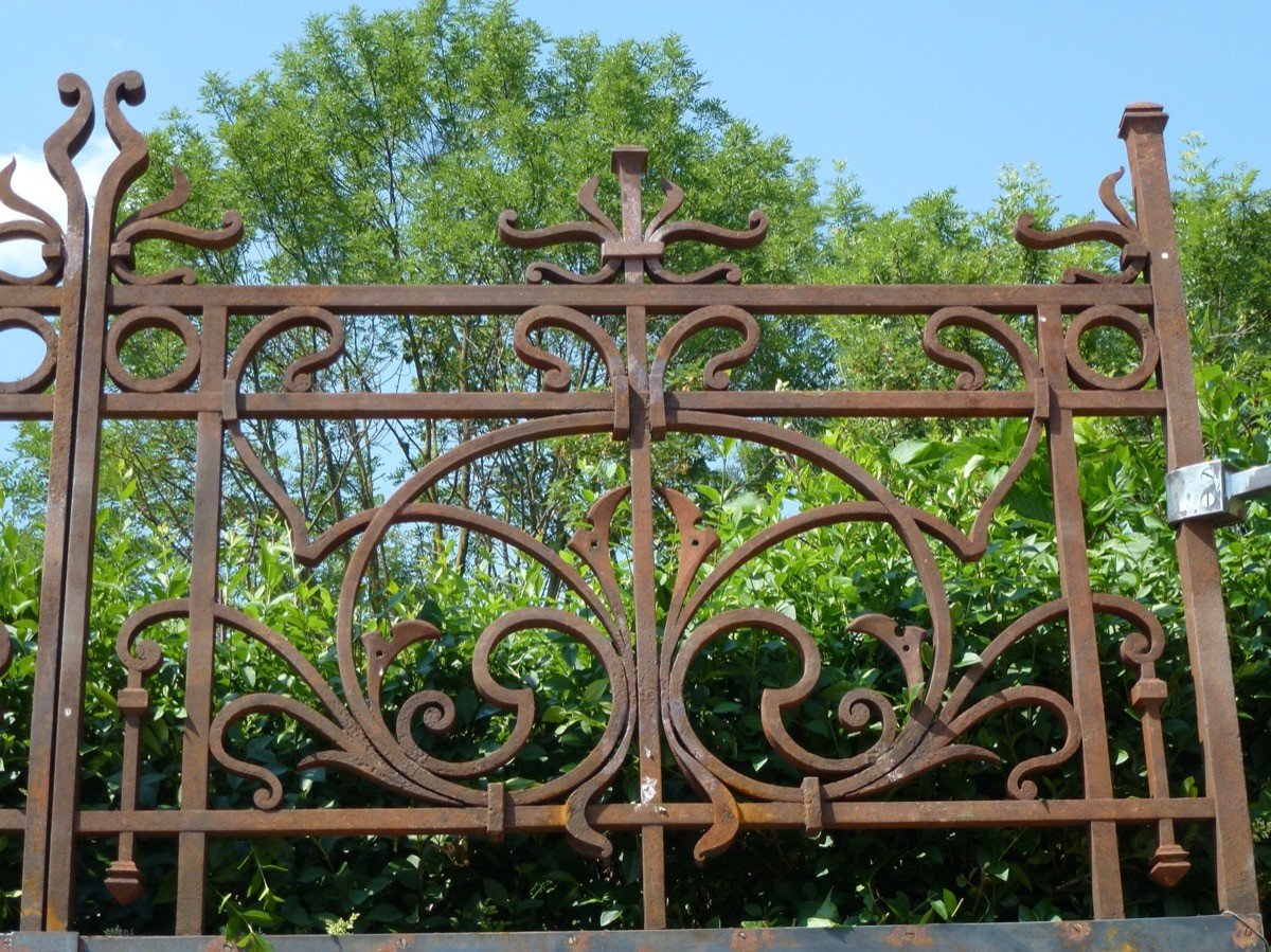 Importante portail et portillon d'époque 1900 de style Art Nouveau-photo-3