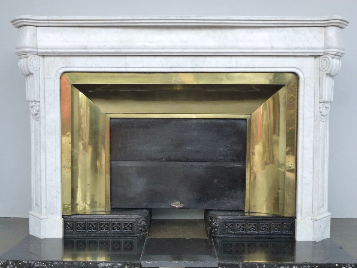 White Carrara Marble Fireplace