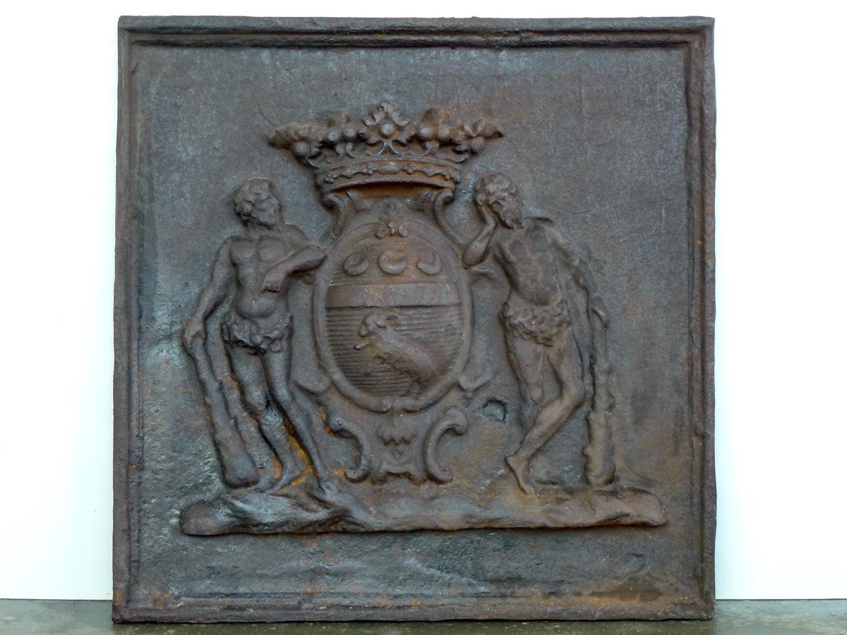 Fireplace Plate With The Arms Of The Girault Family (70x71cm)