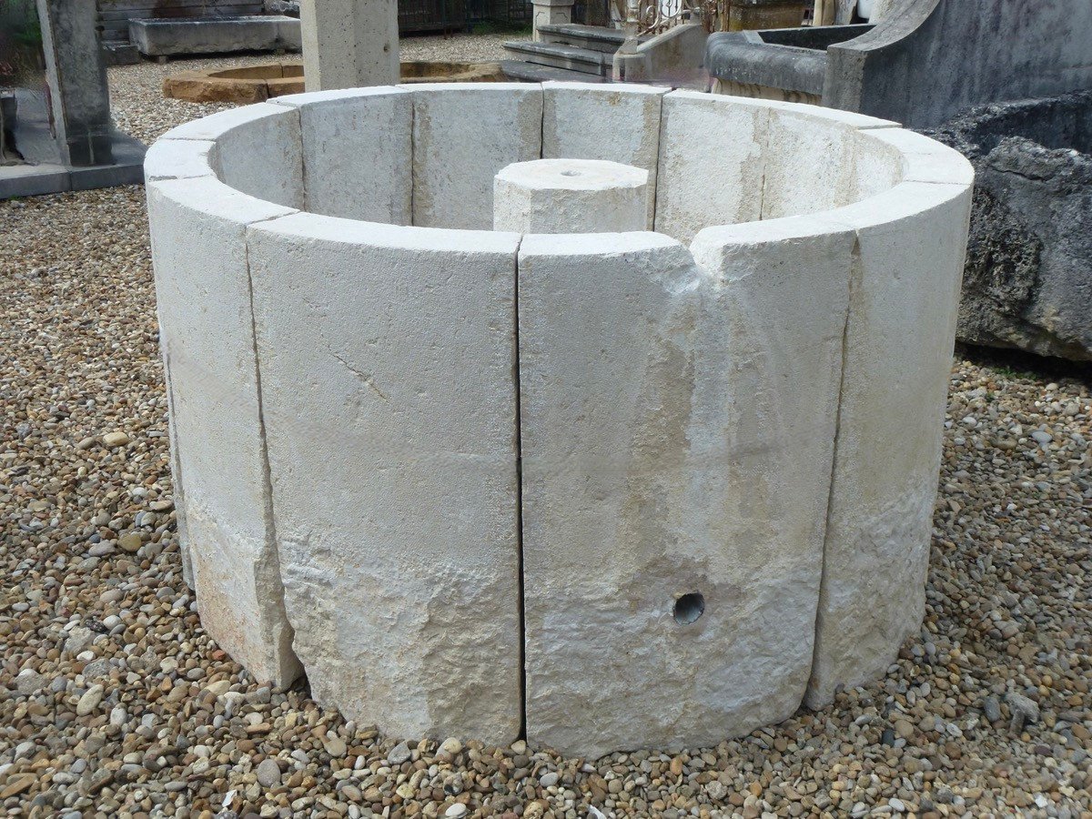 Fountain In Hard White Limestone From The Alpes De Haute Provence-photo-1