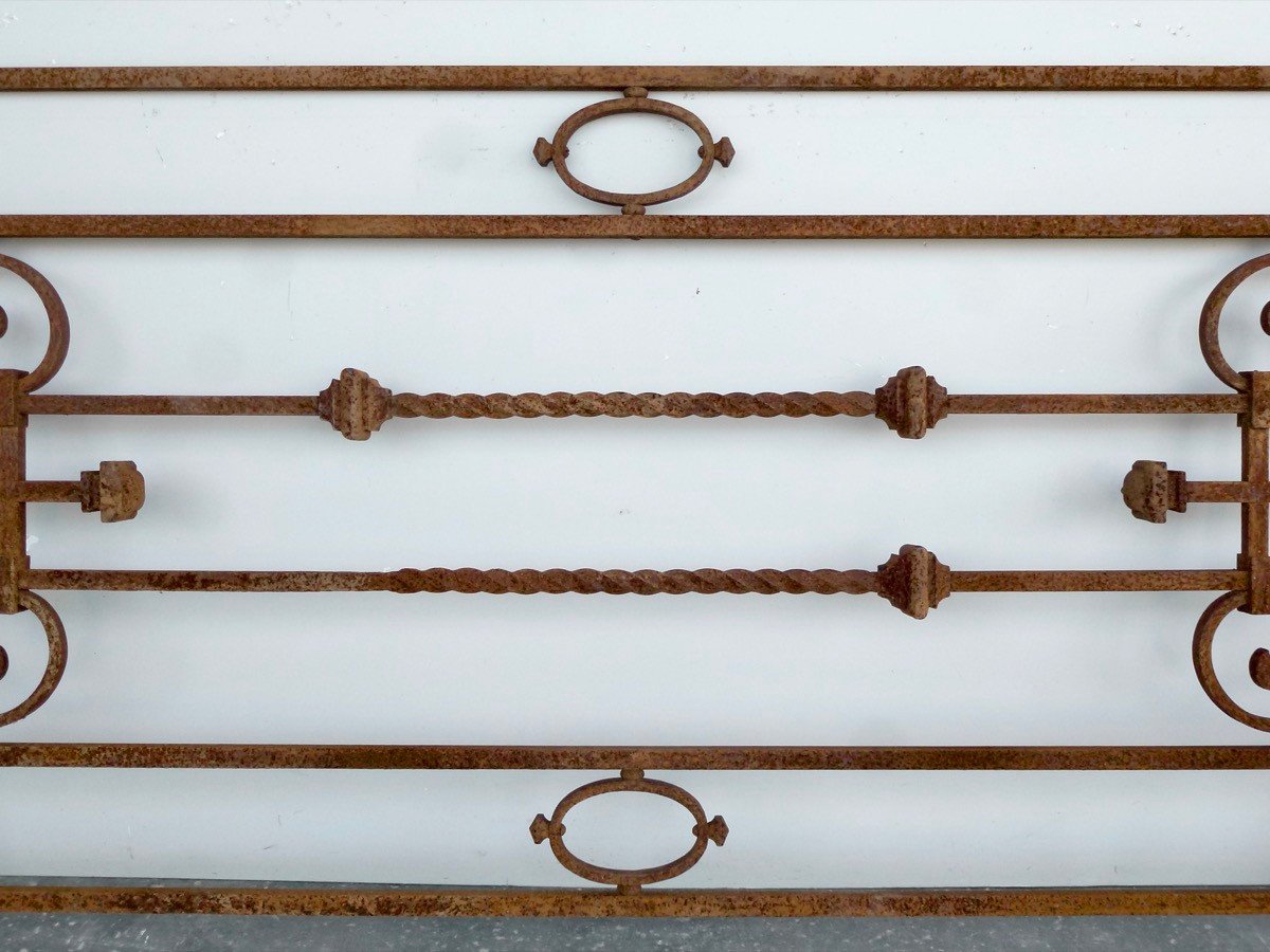 Paire de garde-corps de balcon en fer forgé d'époque Art Nouveau-photo-4
