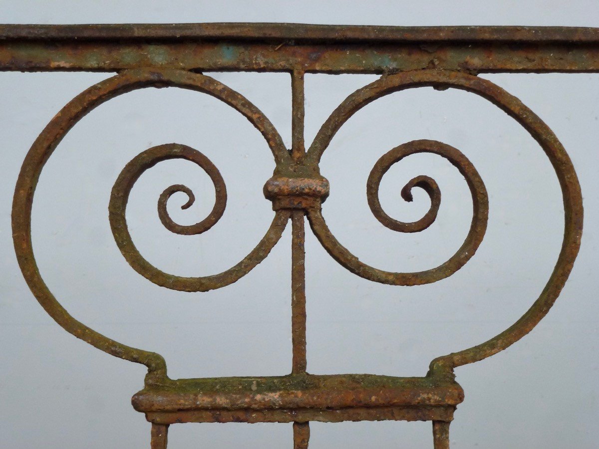 Garde-corps de balcon en fer forgé d'époque Louis XIV-photo-3