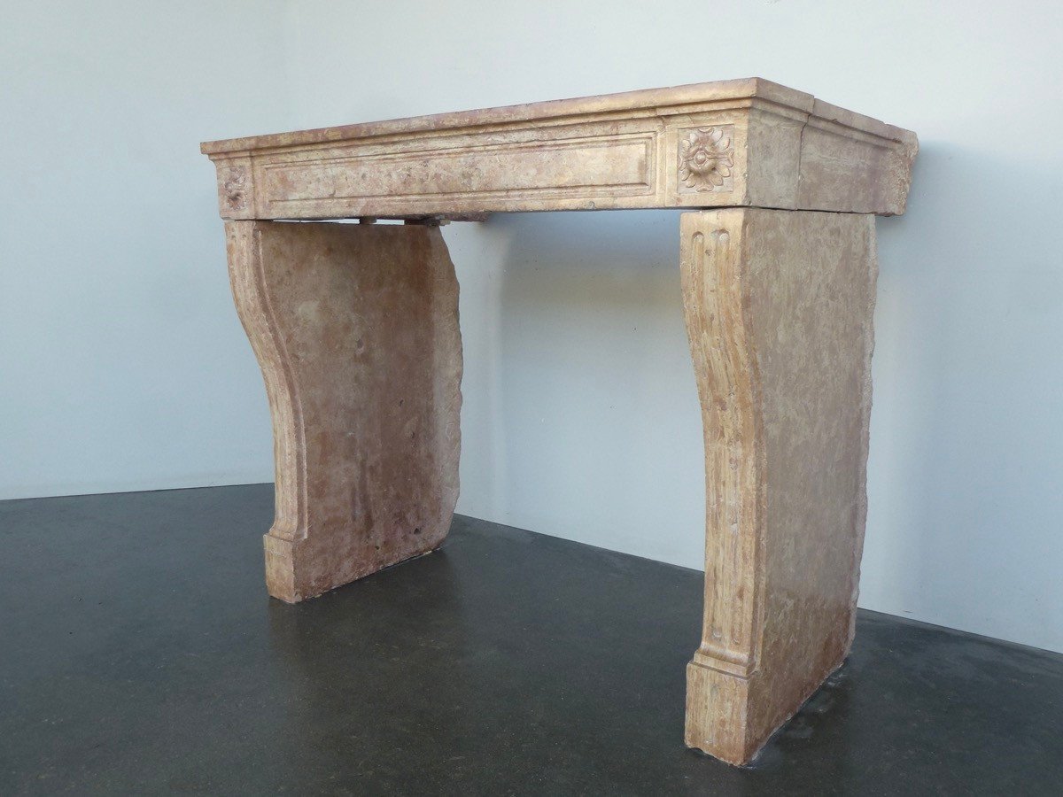 Small Louis XVI Period Fireplace In Marble Stone-photo-3
