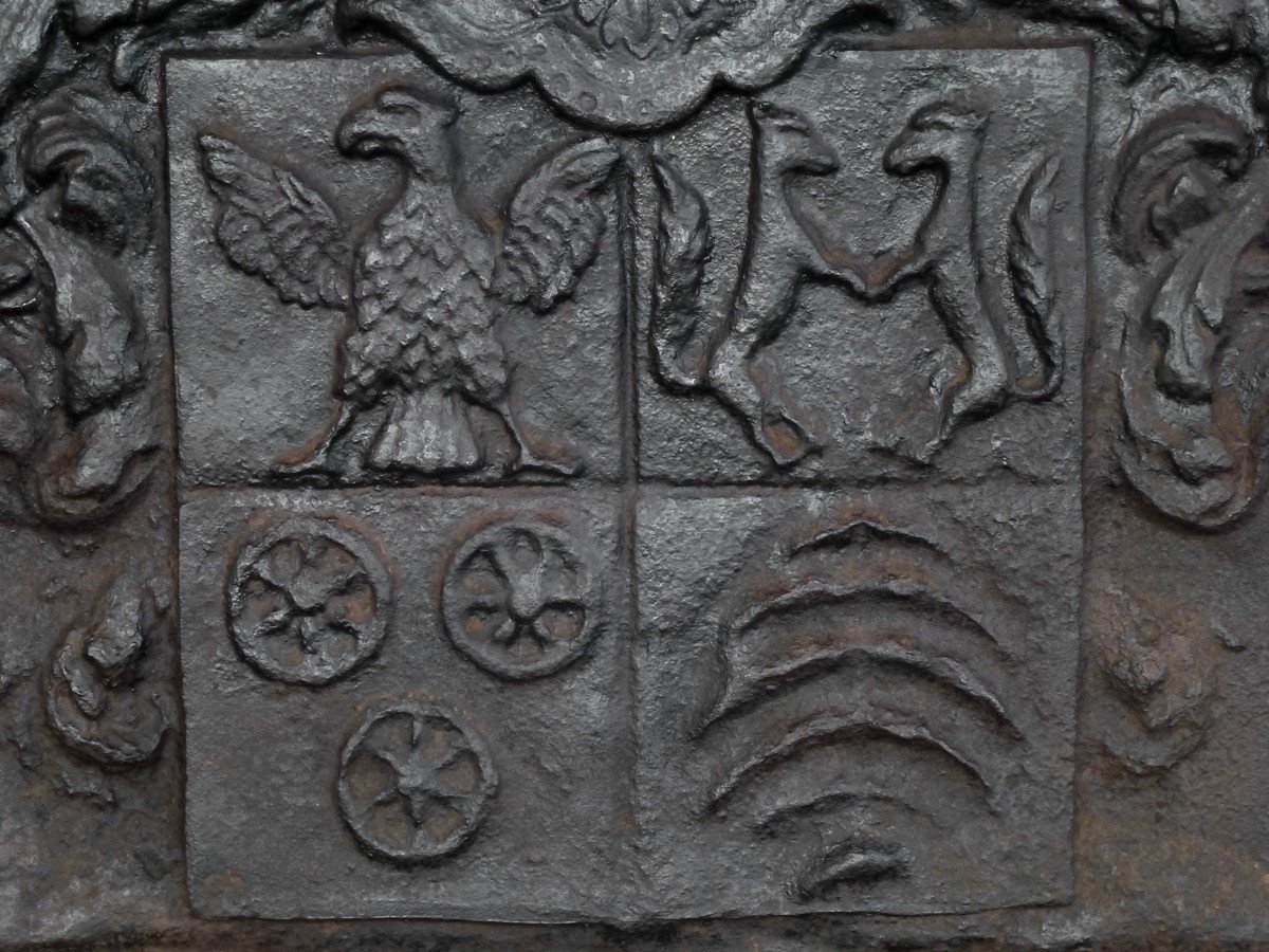 Plaque de cheminée aux armes de Jacob Pelgrom (64x90 cm)-photo-2