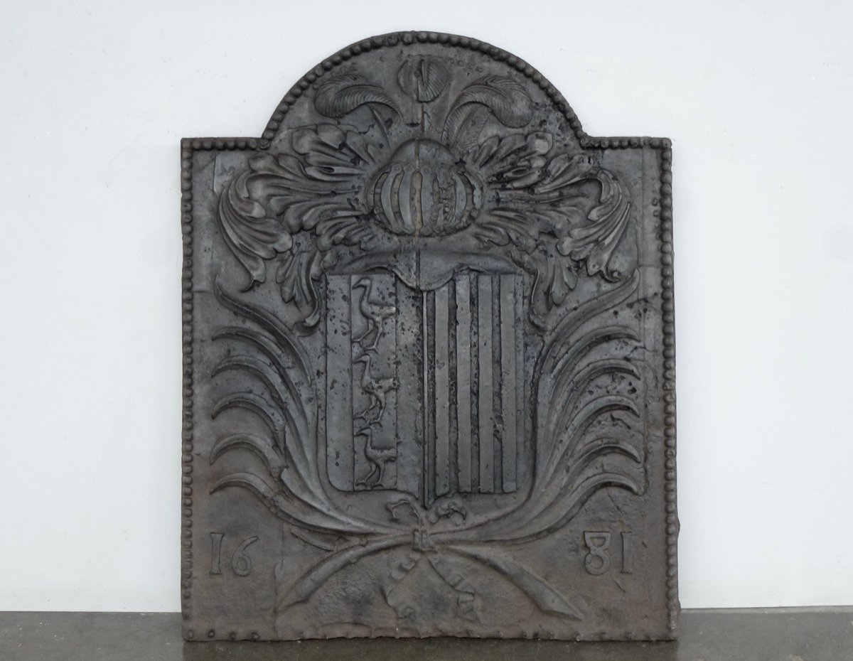 Fireback With The Alliance Arms Of Jean Dubernard And Marguerite De Reilhac (84x104cm