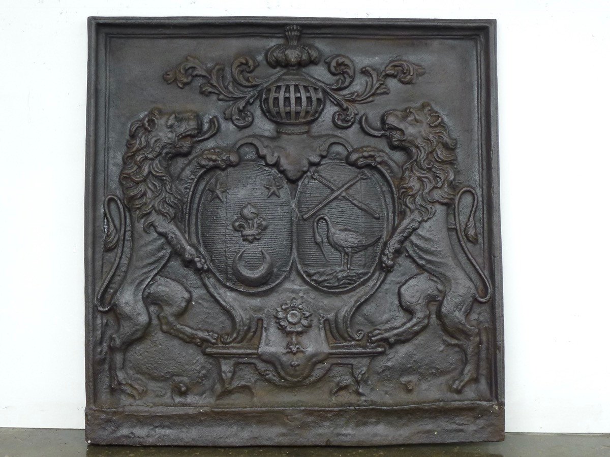 Fireback With The Alliance Arms Of Ignace-pascal Lamyc And Marie Bertrand (78x80cm)