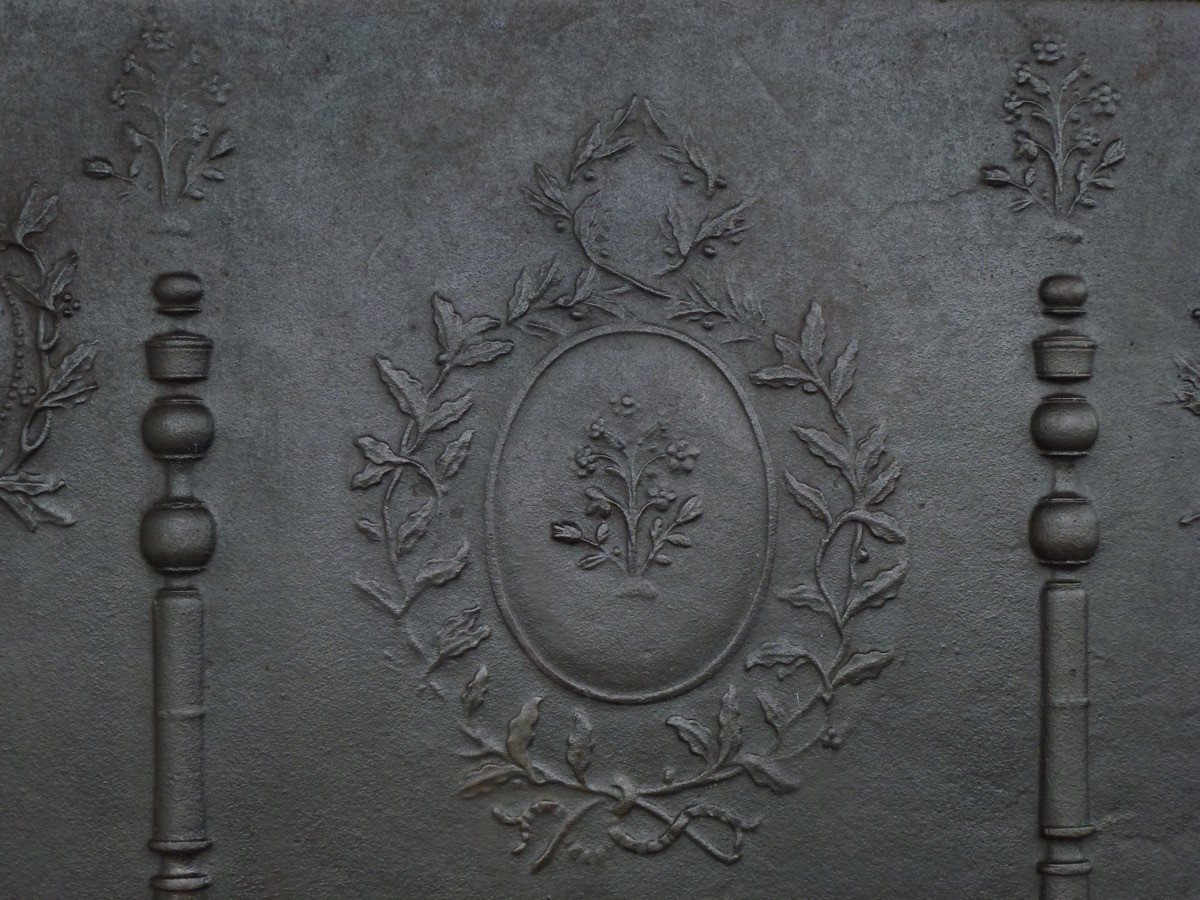 Importante plaque de cheminée d'époque Louis XVI (131x99 cm)-photo-3