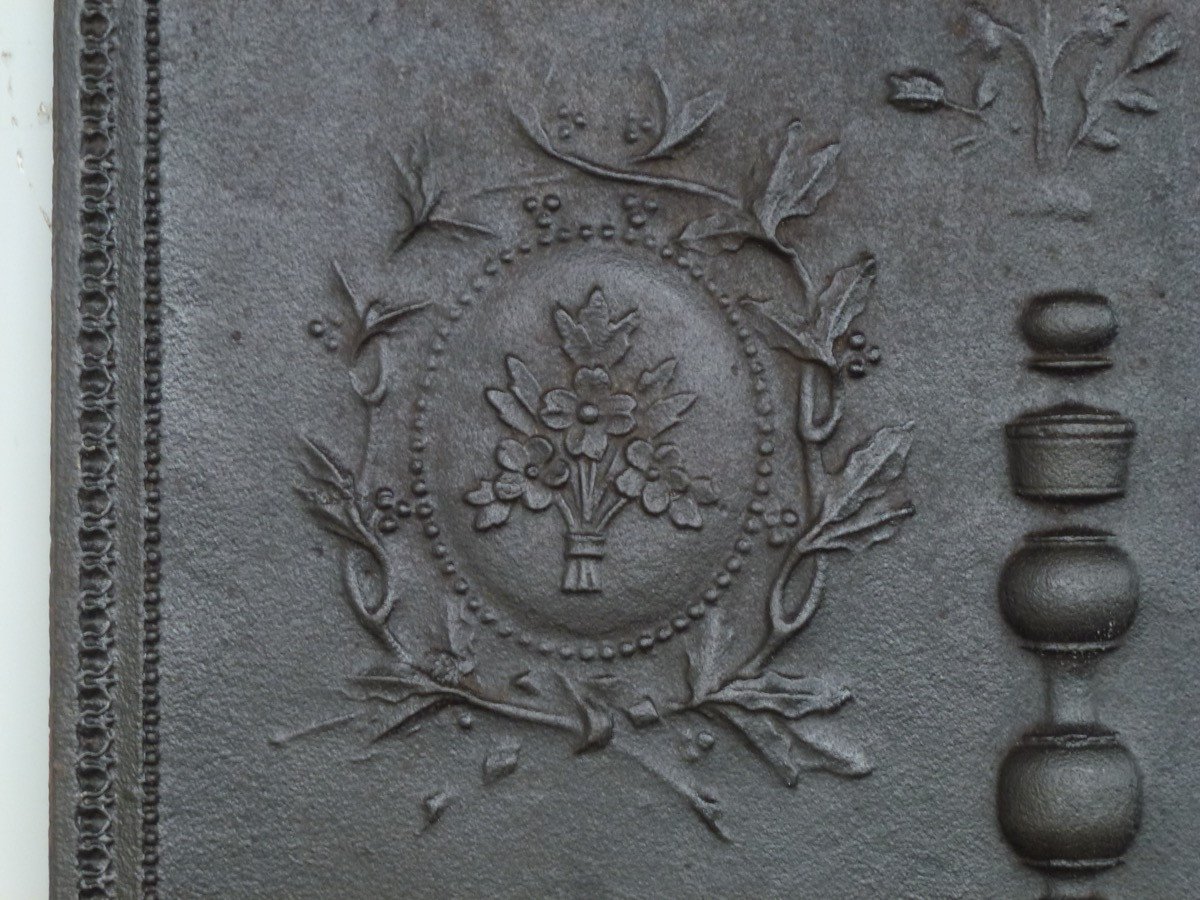Importante plaque de cheminée d'époque Louis XVI (131x99 cm)-photo-4