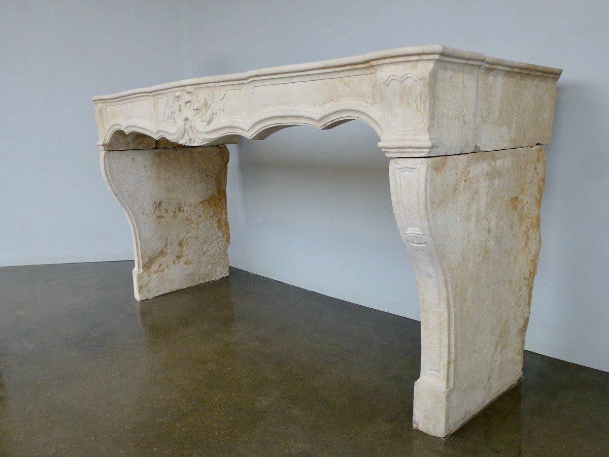 Very Important Louis XV Period Stone Fireplace-photo-3