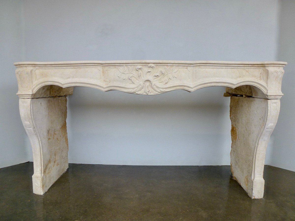 Very Important Louis XV Period Stone Fireplace